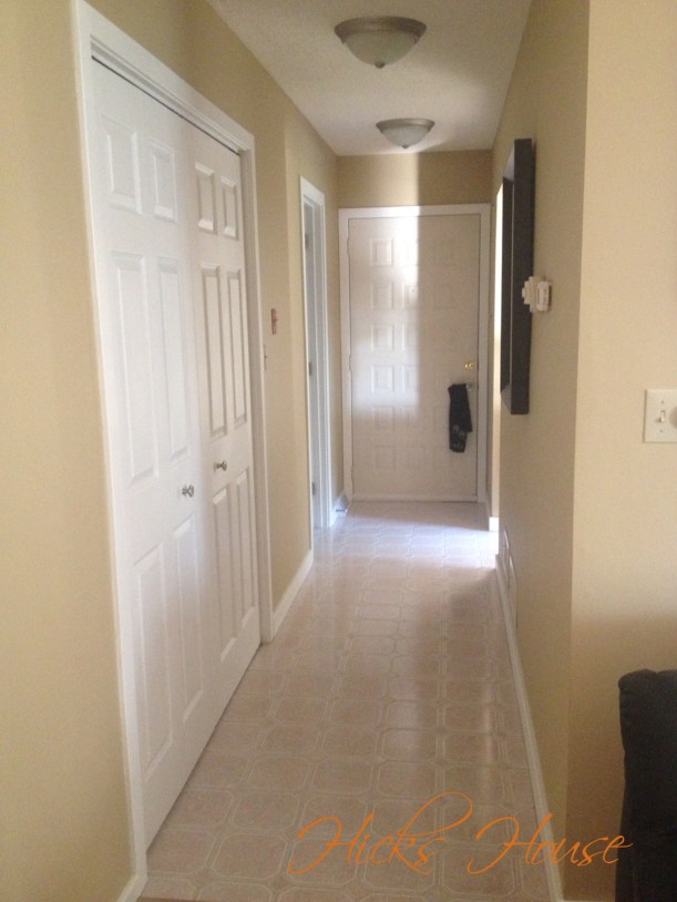 downstairs hall, the white trim and new doors look fabulous if you ask me