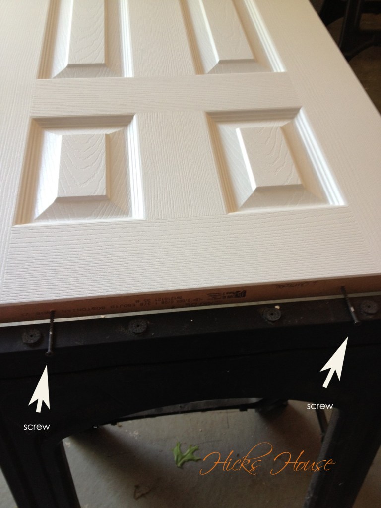 Bottom of the door with two screws