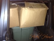 Looking in the size door of the back seat